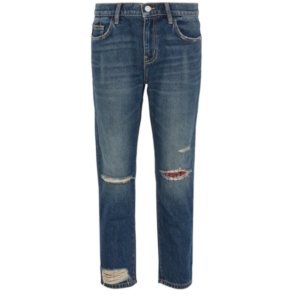 Current Elliott Repair Fling Tartan Jeans Size 26